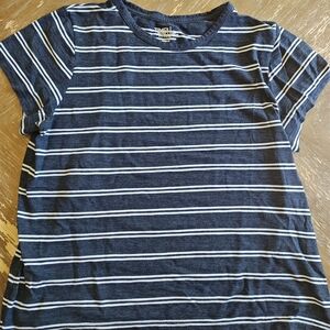 Time and Tru Navy Blue Striped Top